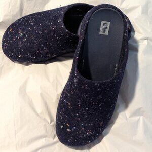 FitFlop Shuv Midnight Blue felt clogs - Size 10